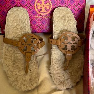 Sold on TRR Tory Burch Miller Cloud Shearling Sandals